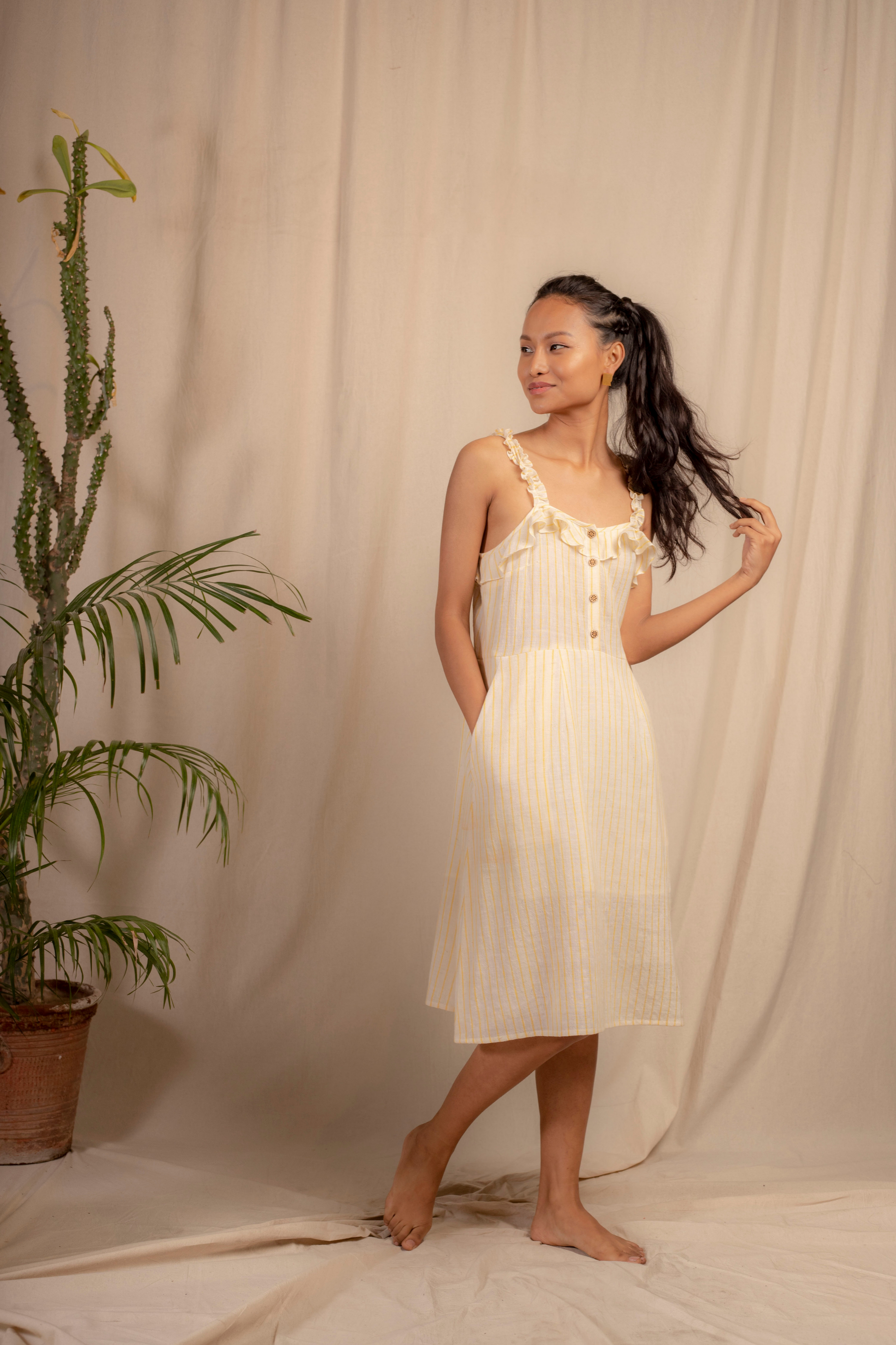  Sui | ANACAPRI embroidered handwoven organic cotton strappy shift dress from Granita Summer Collection 2019