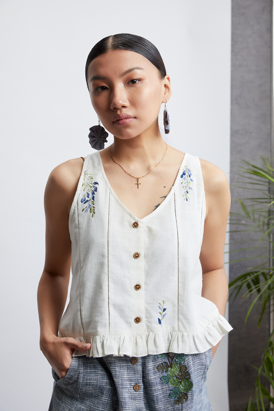 Bloom Up handwoven sleeveless top