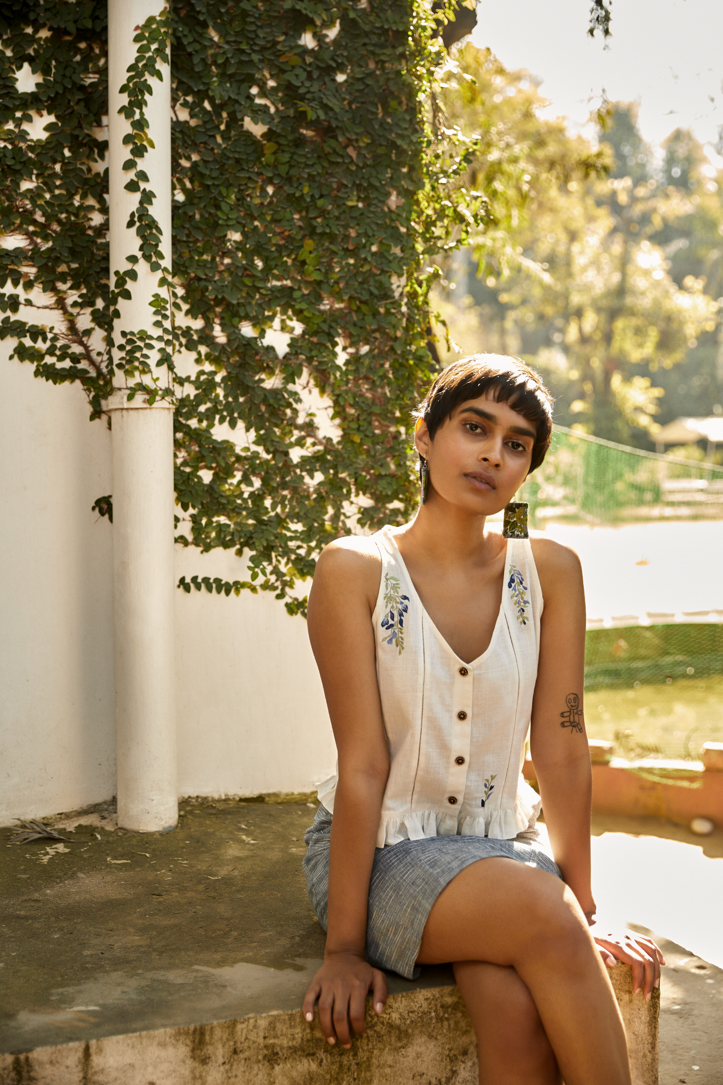 Bloom Up handwoven sleeveless top