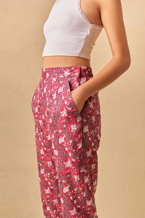 Coral Sunset Lyocell Trousers