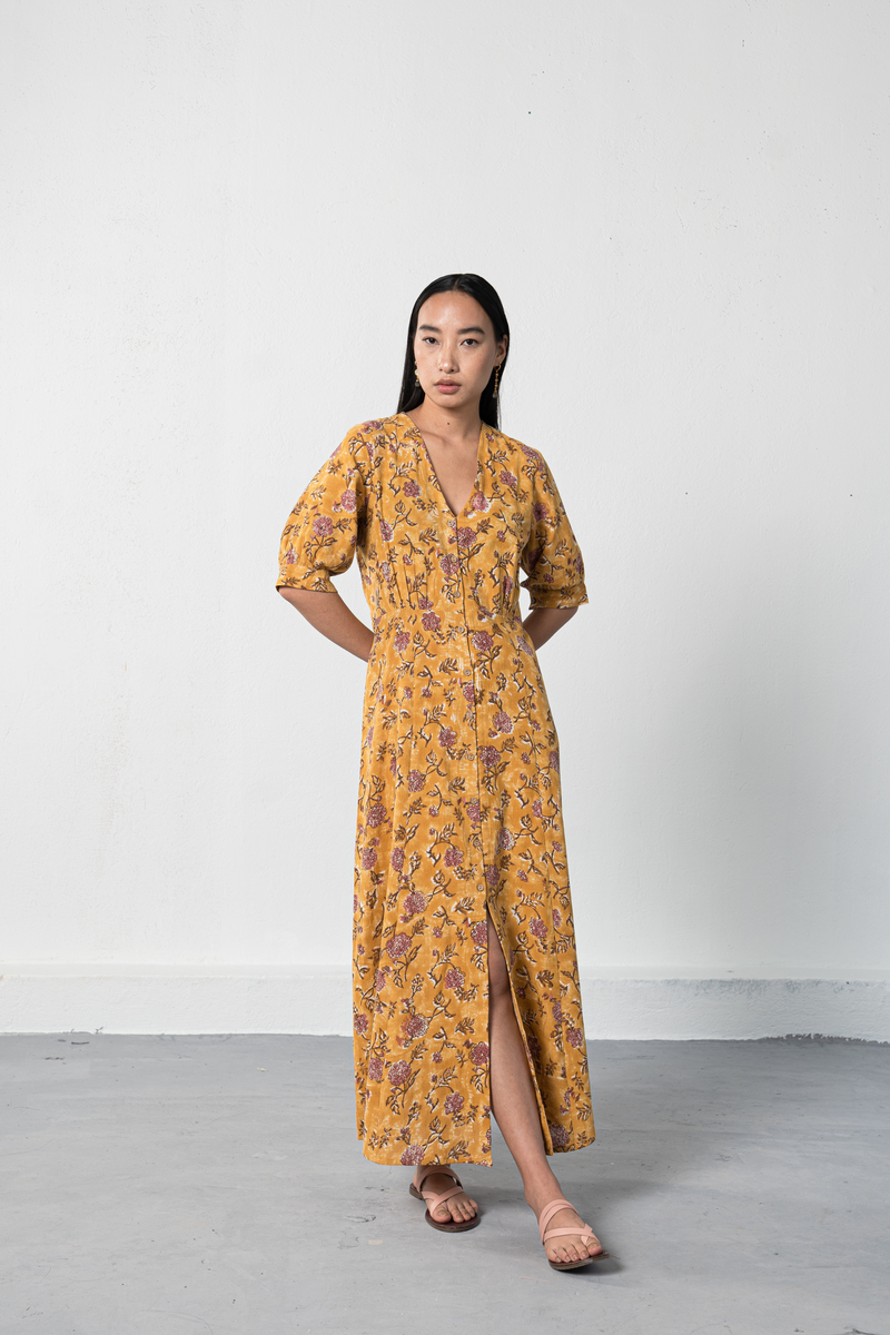 Dahlia Bloom kala cotton maxi dress