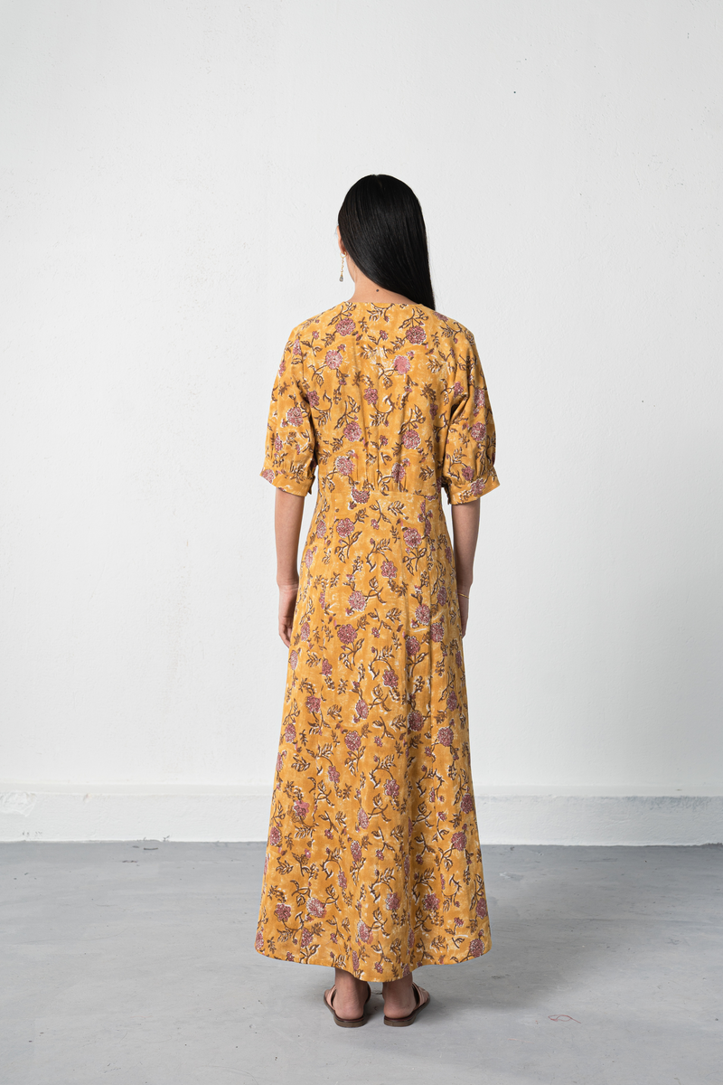 Dahlia Bloom kala cotton maxi dress