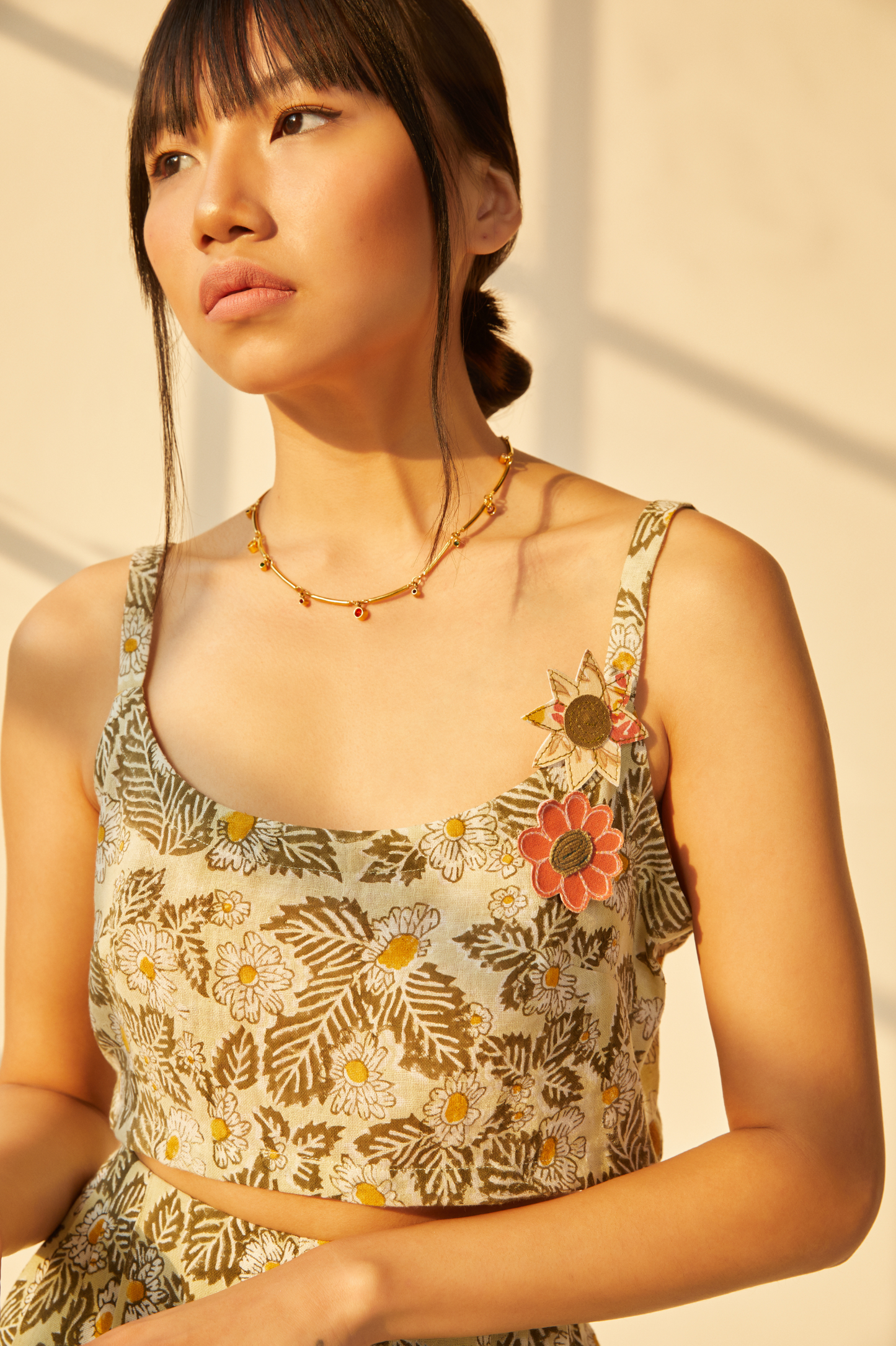 Daisy Me handwoven organic cotton crop top