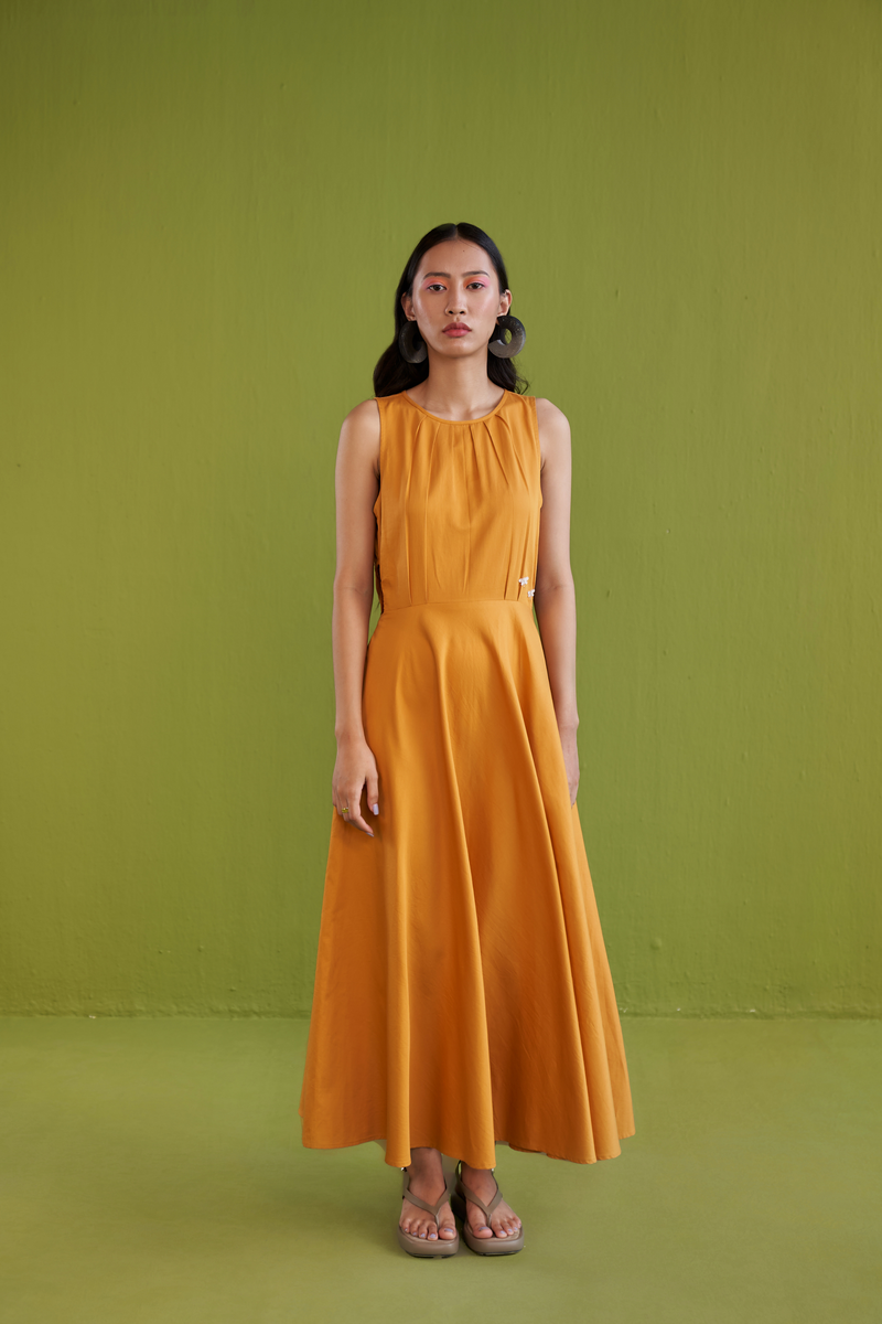 Golden Sunrise Organic Cotton Maxi Dress