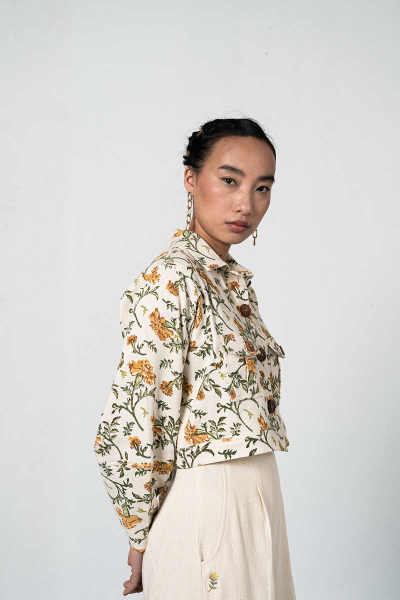 Marigold Oasis handwoven organic cotton jacket