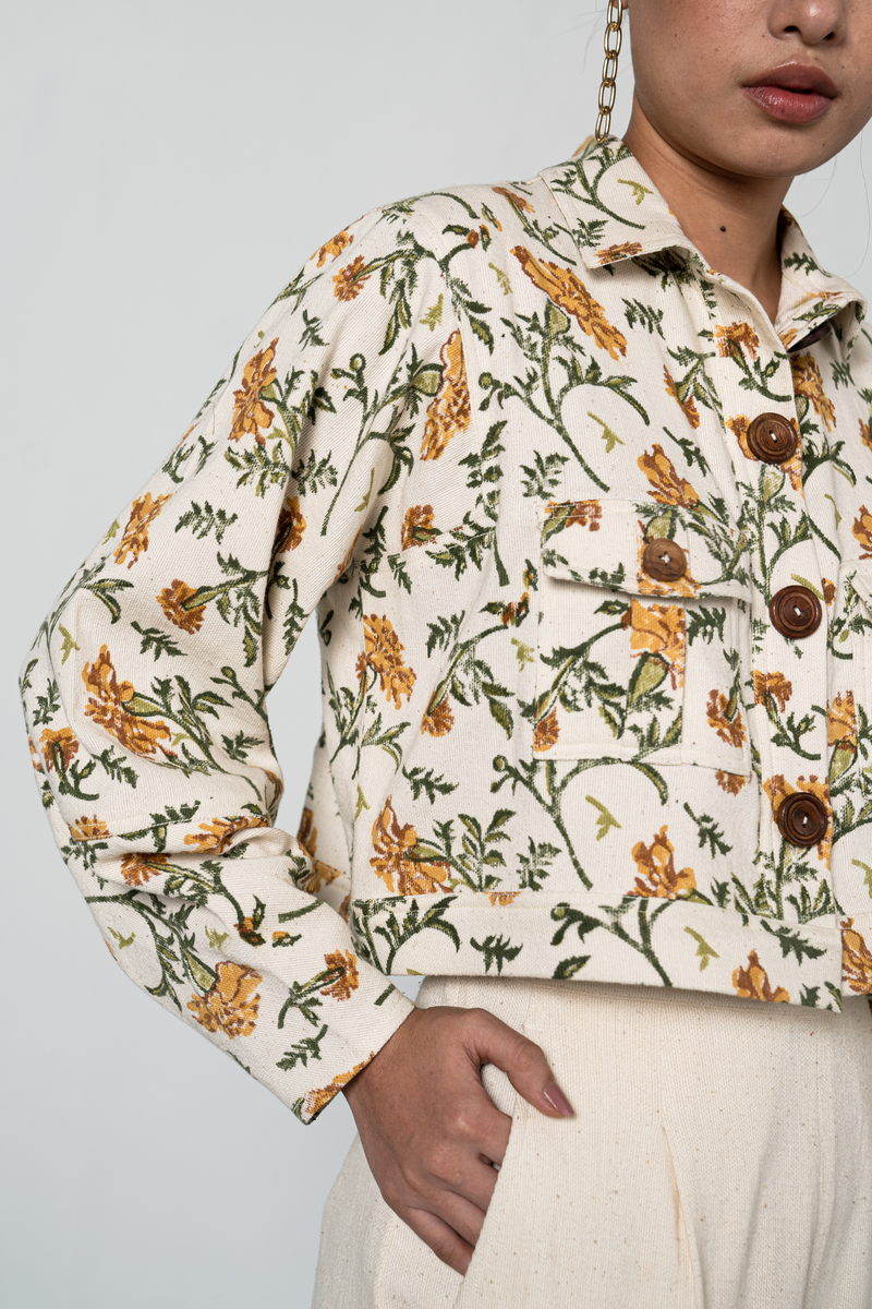 Marigold Oasis handwoven organic cotton jacket