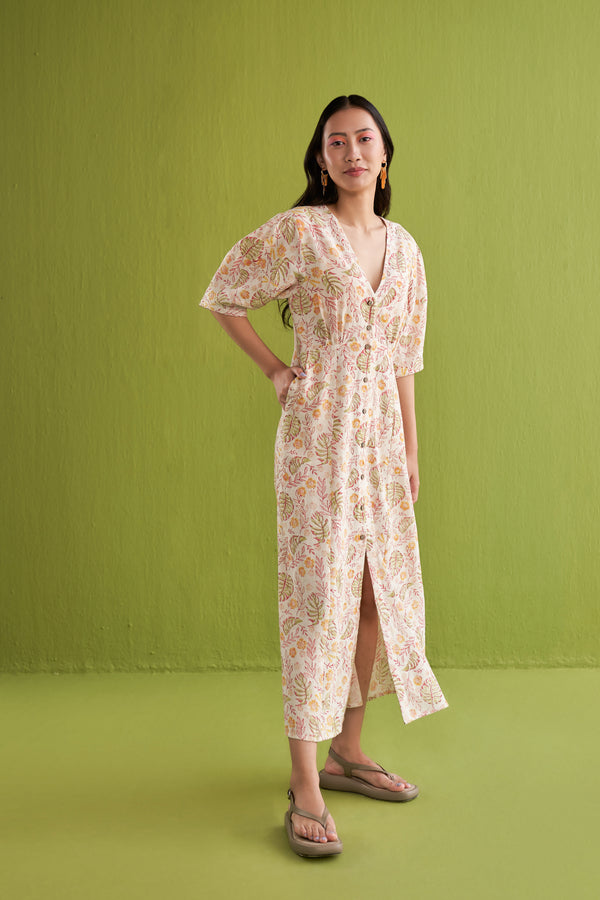 Monstera Garden Kala Cotton Maxi Dress