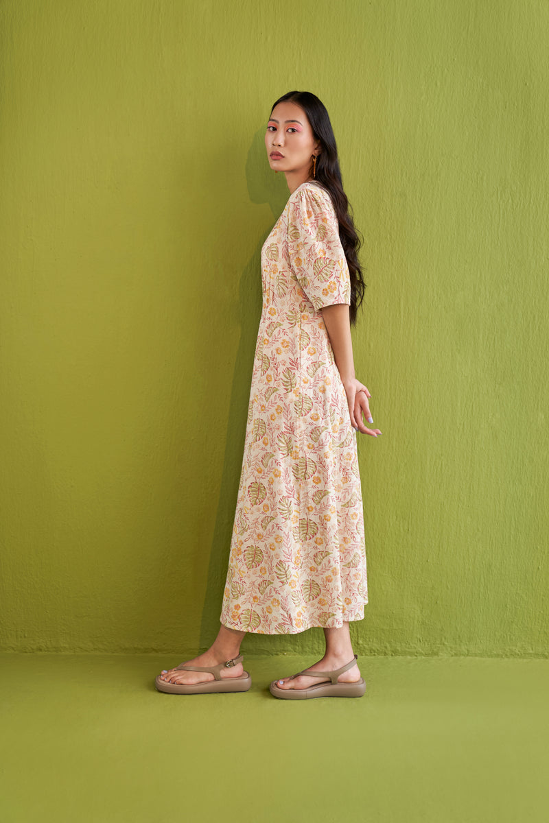 Monstera Garden Kala Cotton Maxi Dress