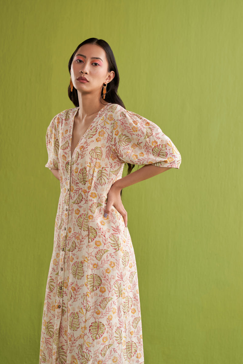 Monstera Garden Kala Cotton Maxi Dress