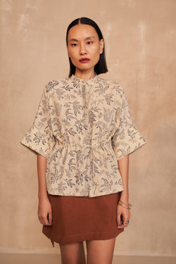 New Beginnings Handwoven Peplum Shirt