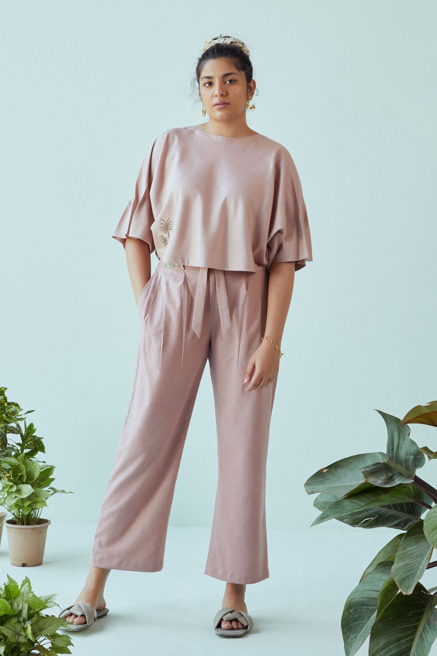 palm dusk regular fit hemp trousers