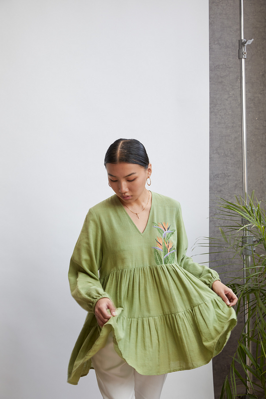paradise handwoven organic cotton tunic top