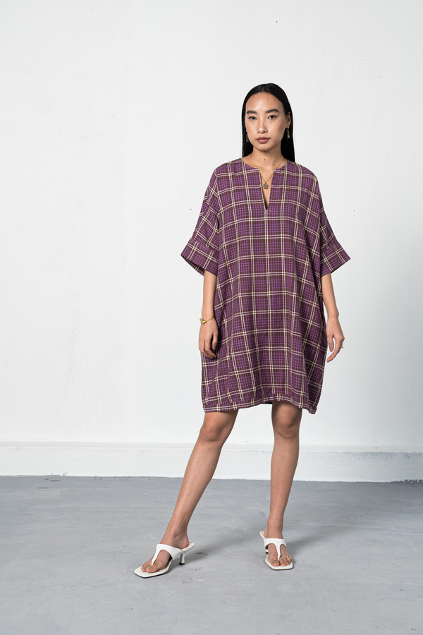 Purple Fields handwoven organic cotton dress