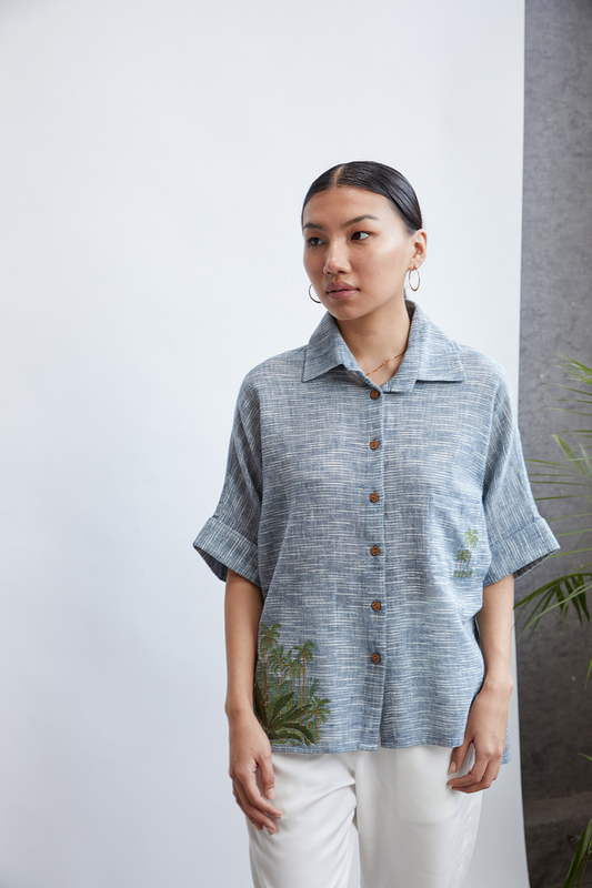 Summer Love handwoven organic cotton shirt