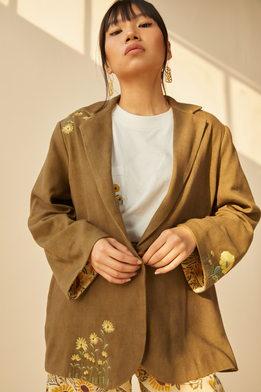 Sunflower Soul handwoven organic cotton blazer