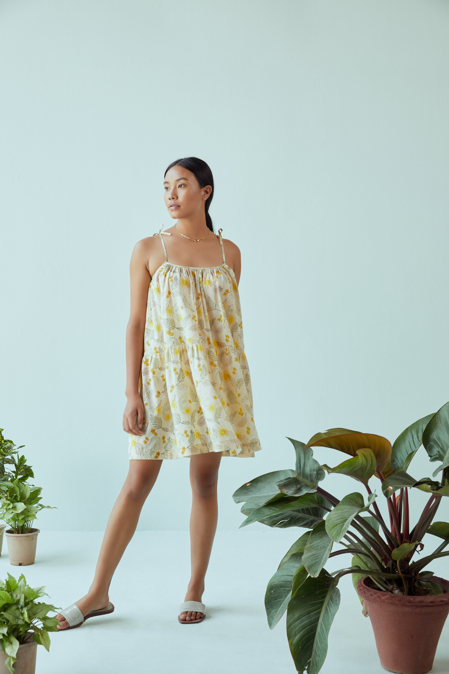 Sunny Palms lyocell spaghetti dress