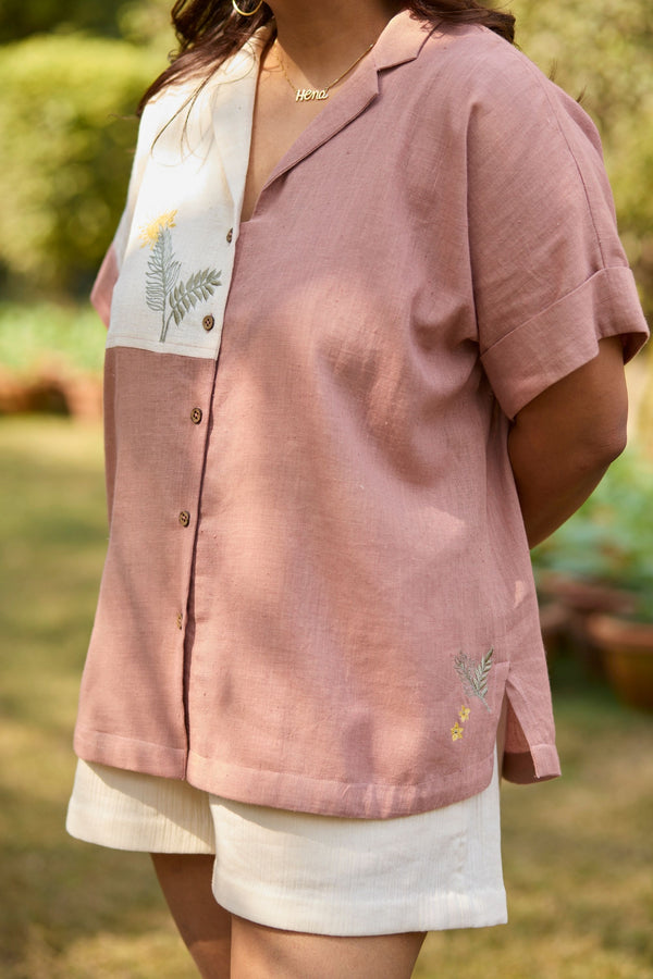 Sunset Palm Handwoven Organic Cotton Shirt