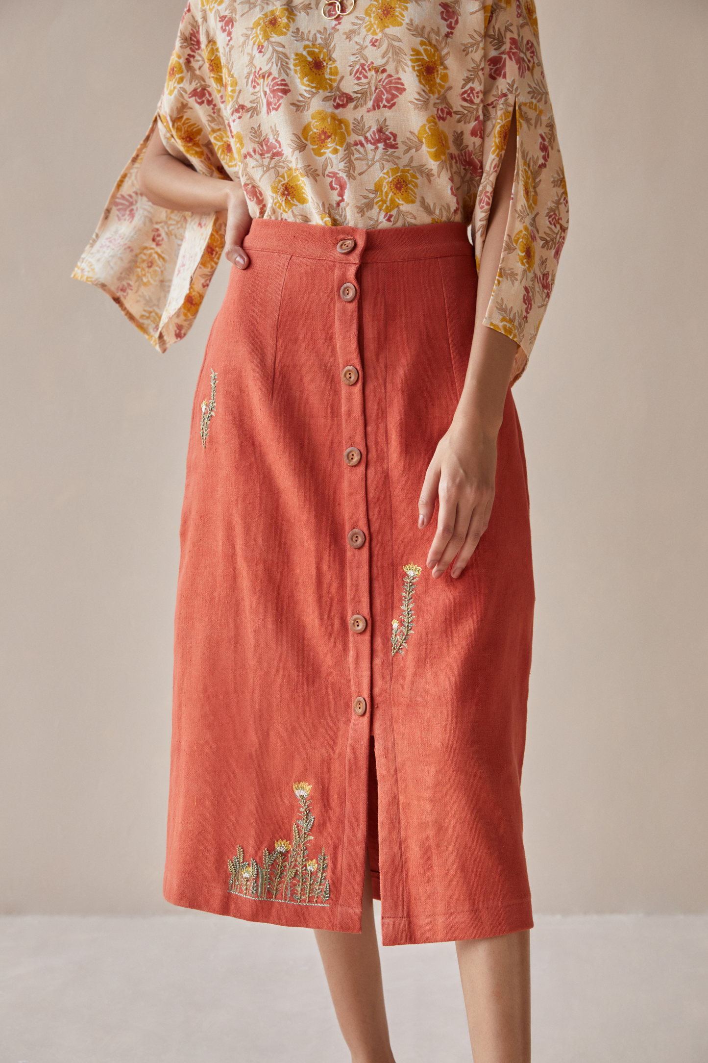 The Bloom handwoven organic cotton skirt