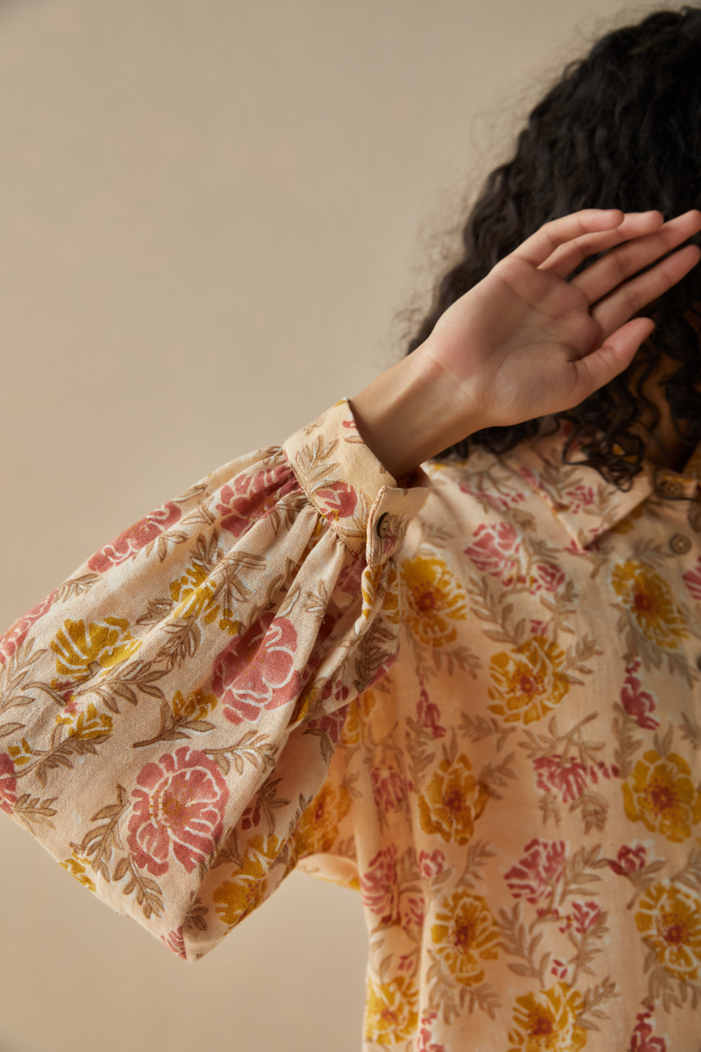 The Flower Power handspun handwoven organic cotton shirt