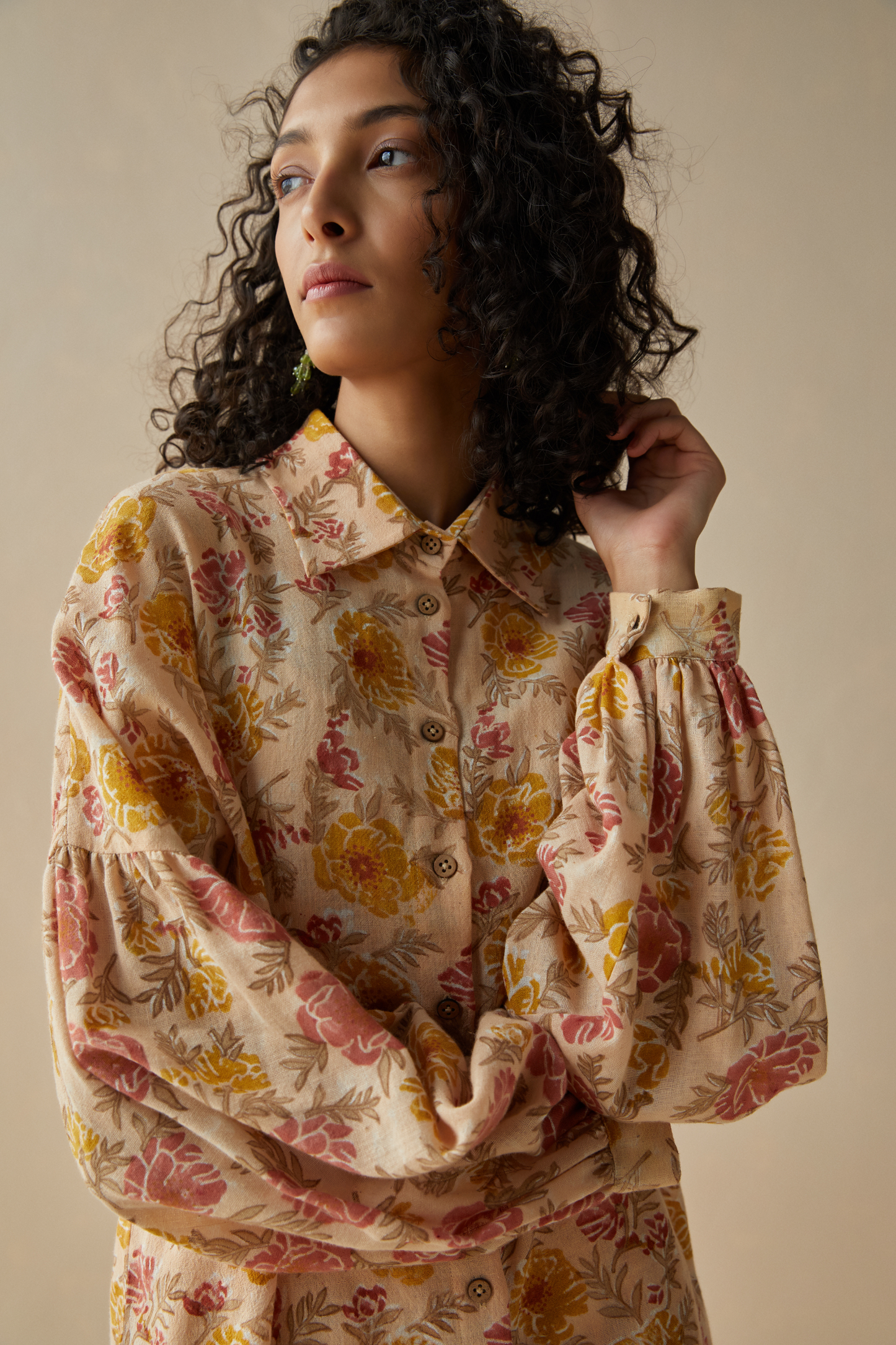 The Flower Power handspun handwoven organic cotton shirt