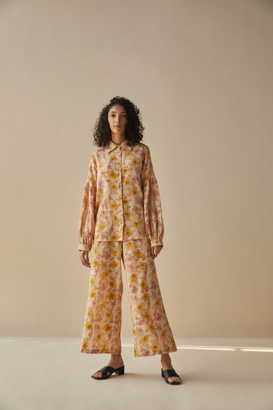The Flower Power handspun handwoven organic cotton shirt