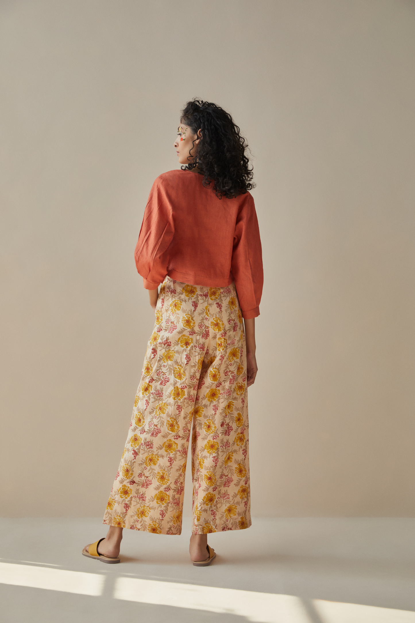 The Flower Power handwoven organic cotton trousers