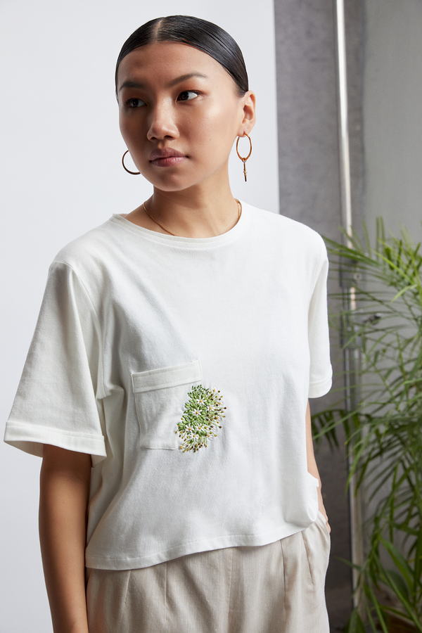 The Garden organic cotton knit top