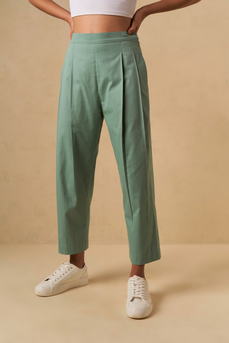 Grey Cotton Trouser For Women | Regular Fit | सादा /SAADAA
