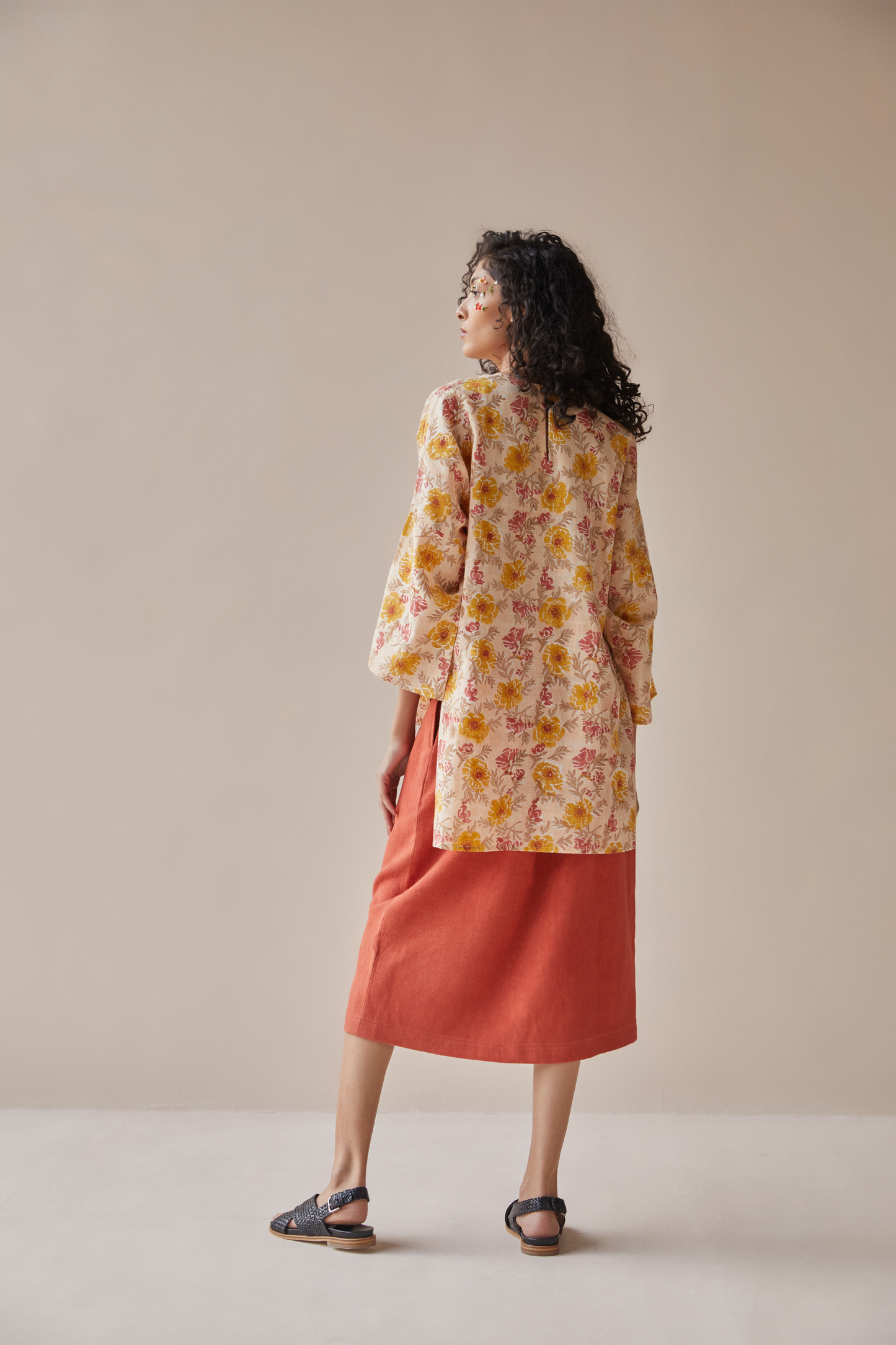 The Poppy Power handwoven organic cotton top