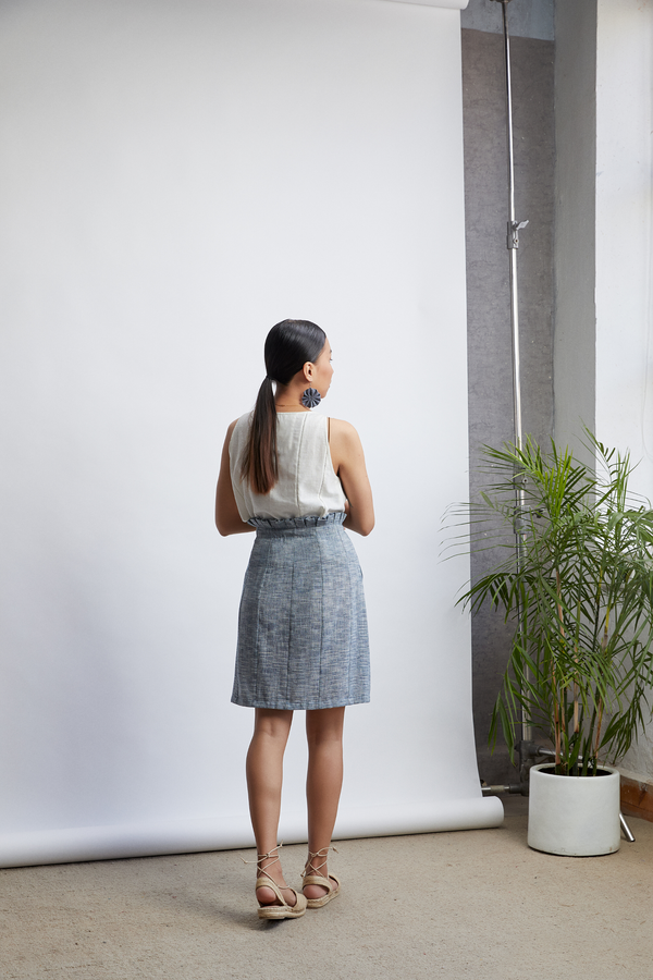 The Sea-rious handwoven organic cotton midi skirt