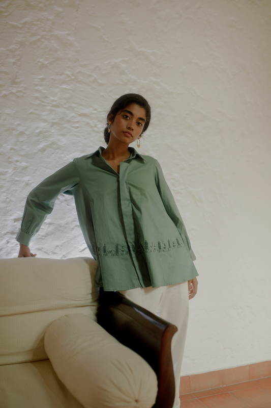 the bayside oversized organic cotton button down shirt