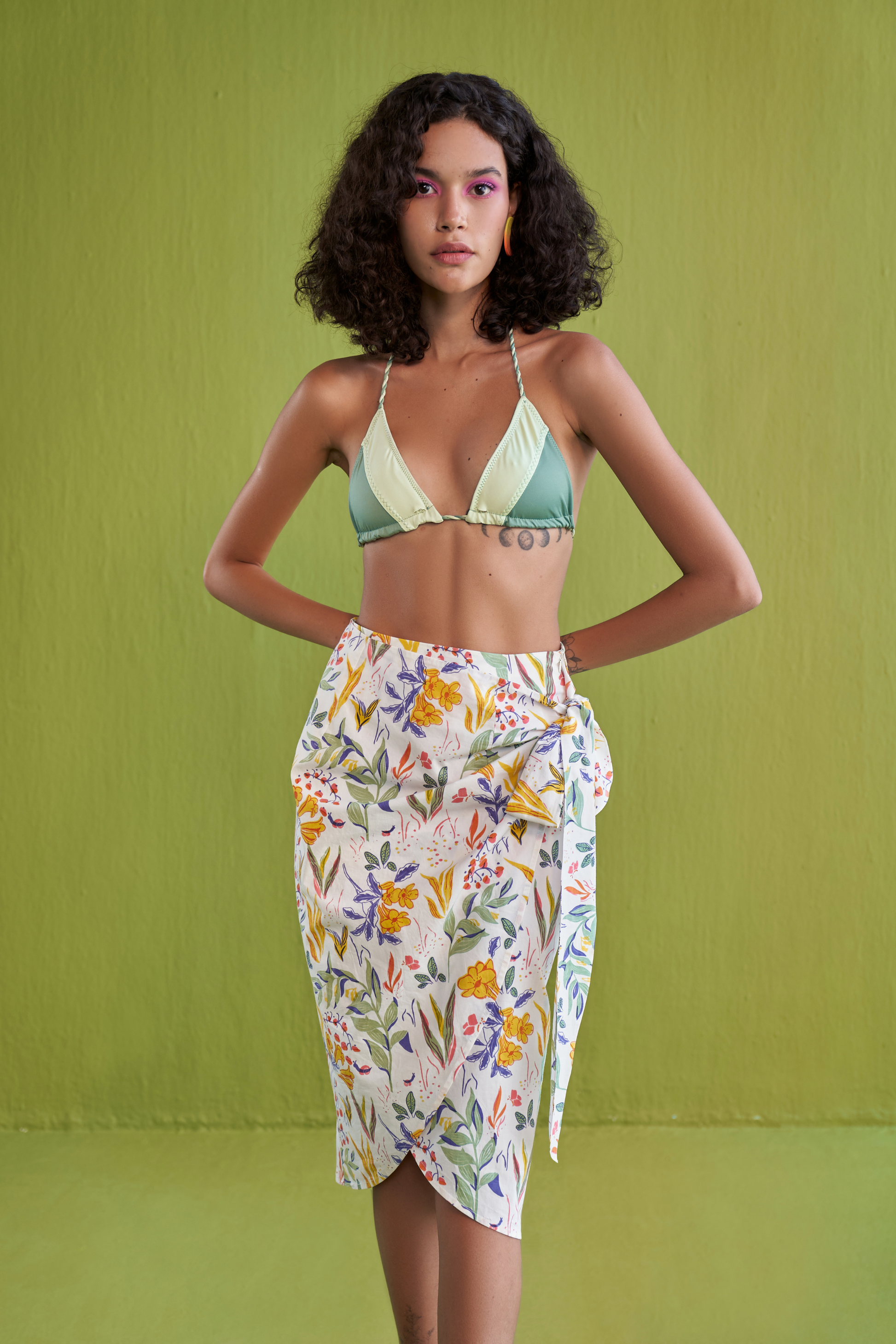 Tropical Garden Organic Cotton Wrap Skirt