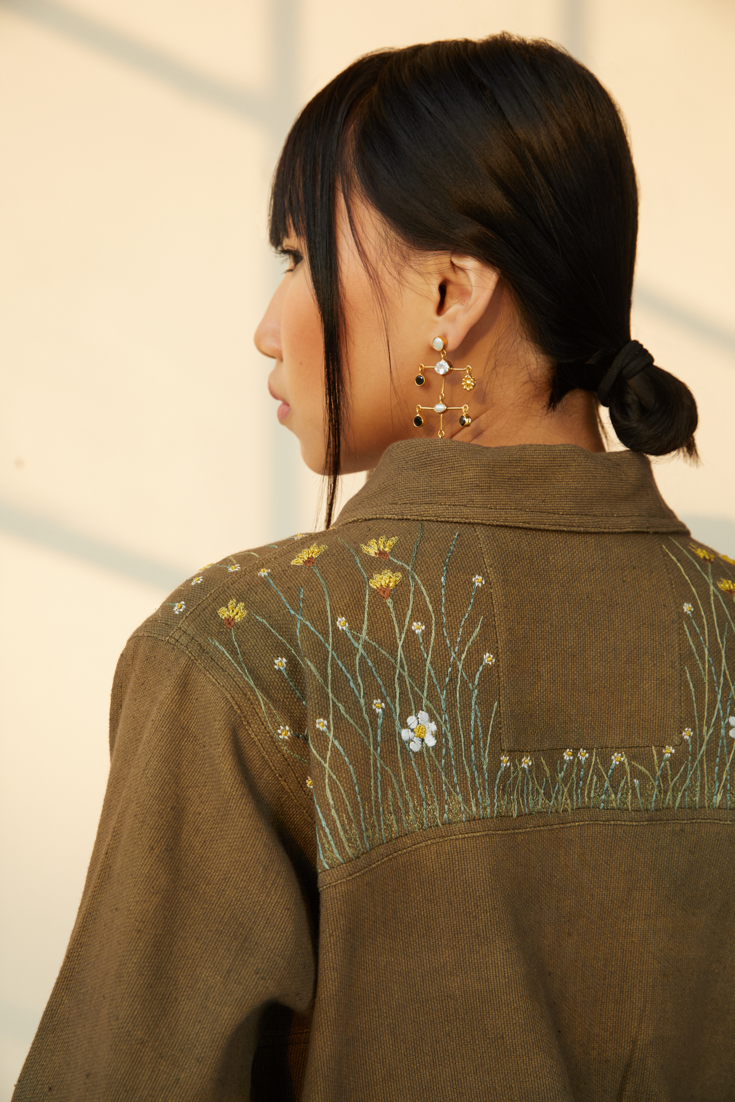 Wilderness handwoven organic cotton crop jacket