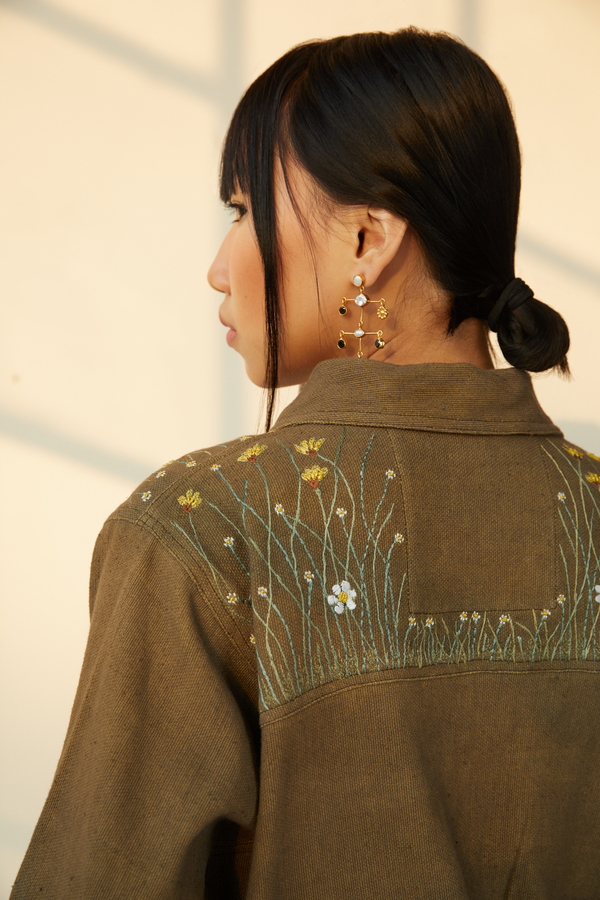 Wilderness handwoven organic cotton crop jacket
