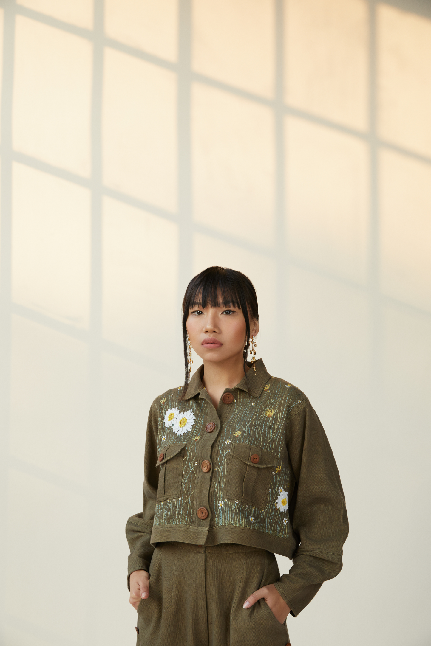 Wilderness handwoven organic cotton crop jacket