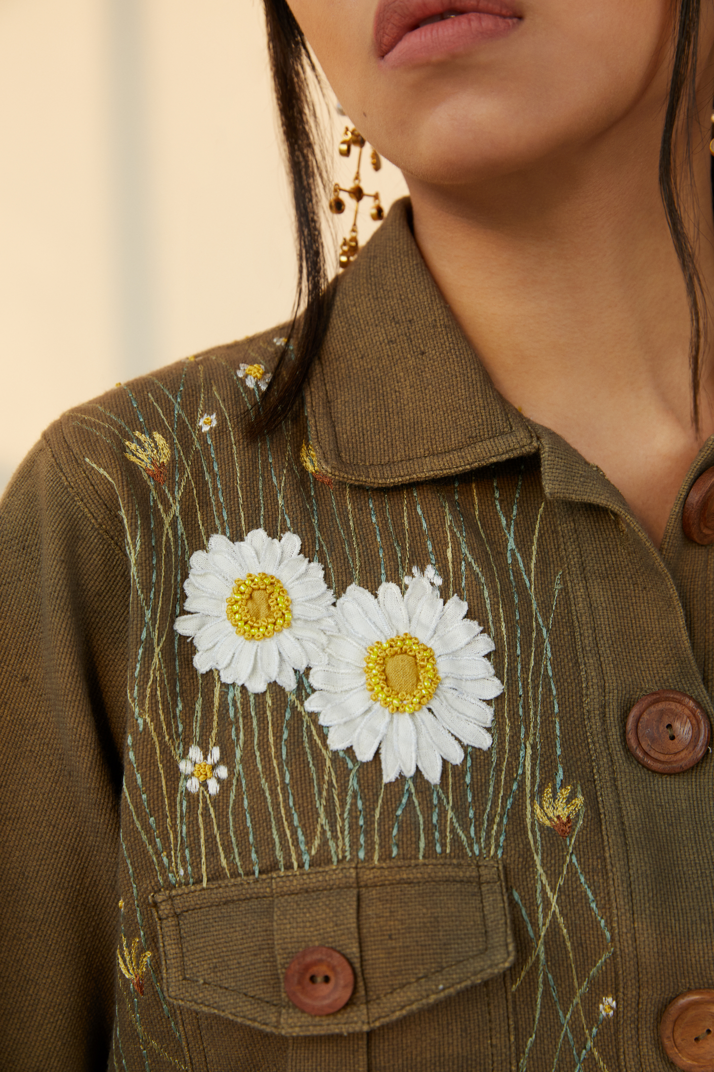 Wilderness handwoven organic cotton crop jacket