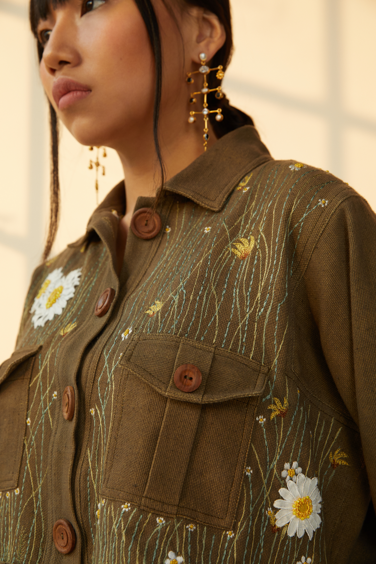 Wilderness handwoven organic cotton crop jacket
