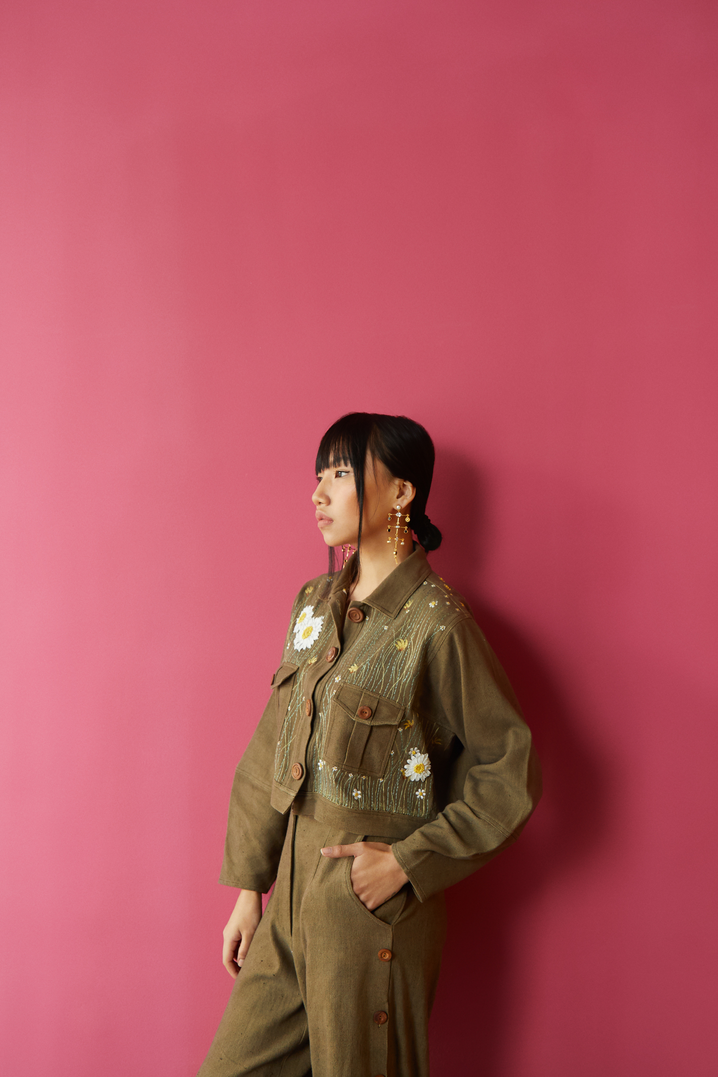 Wilderness handwoven organic cotton crop jacket