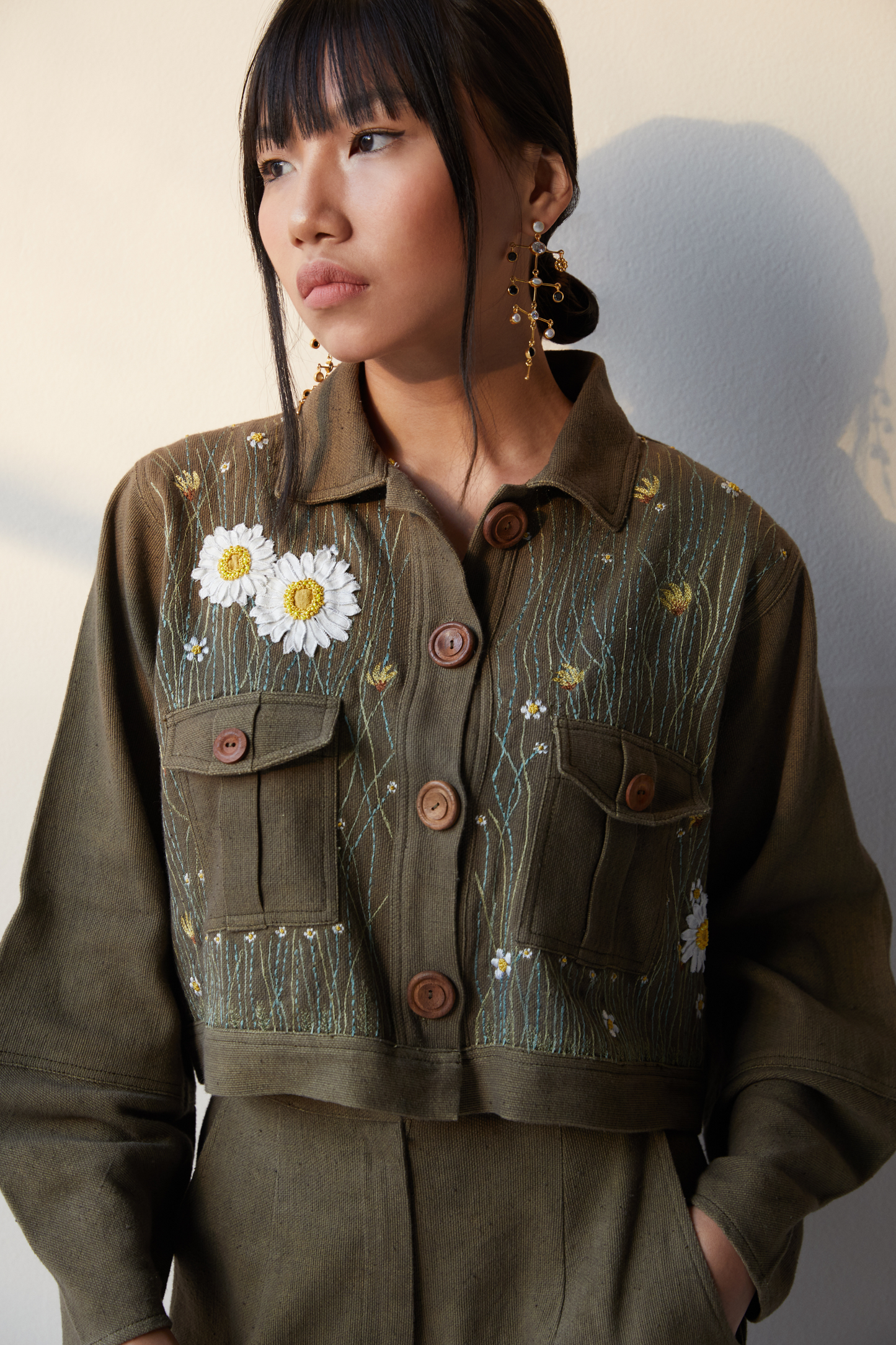 Wilderness handwoven organic cotton crop jacket