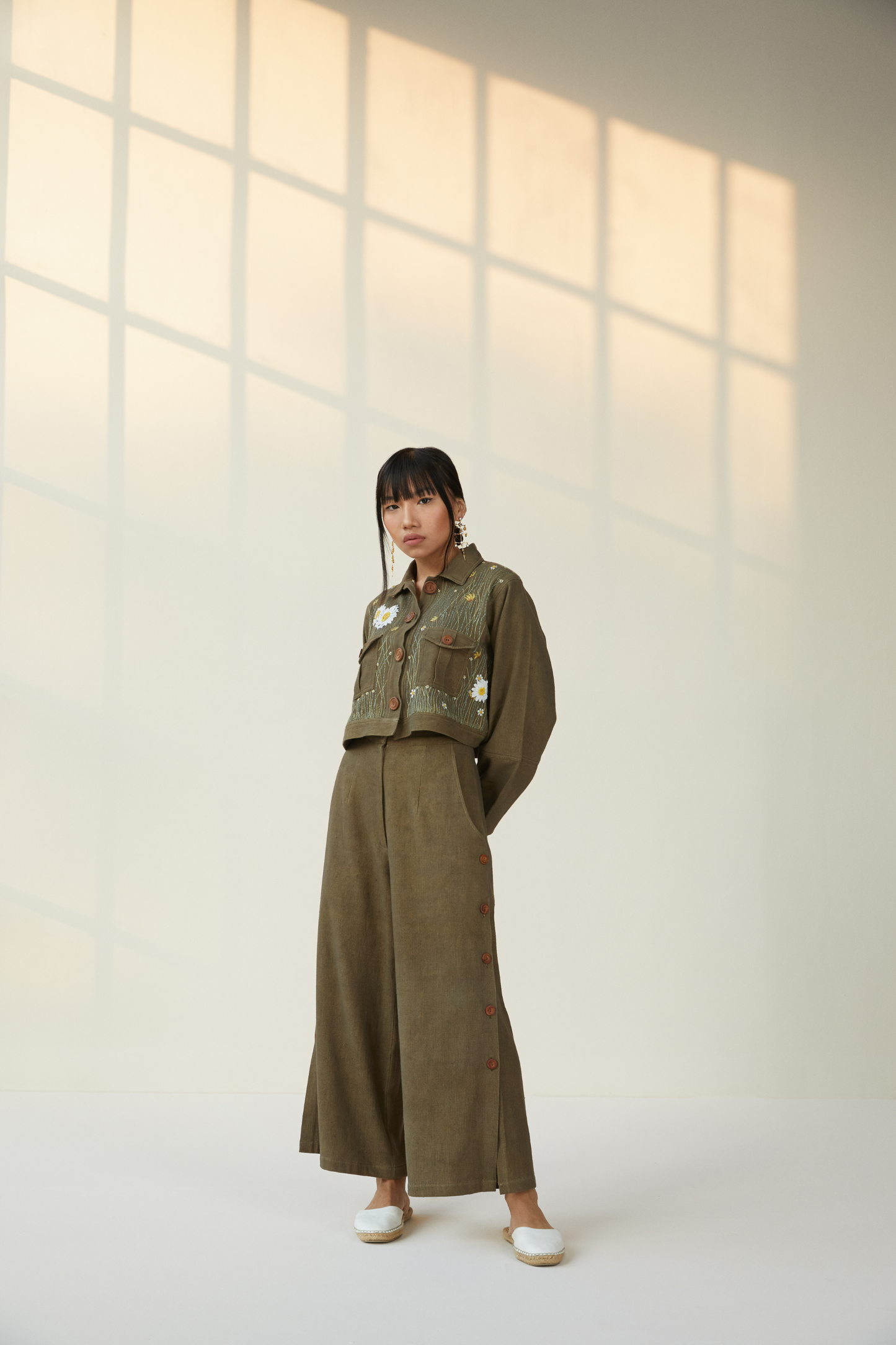 Wilderness handwoven organic cotton crop jacket
