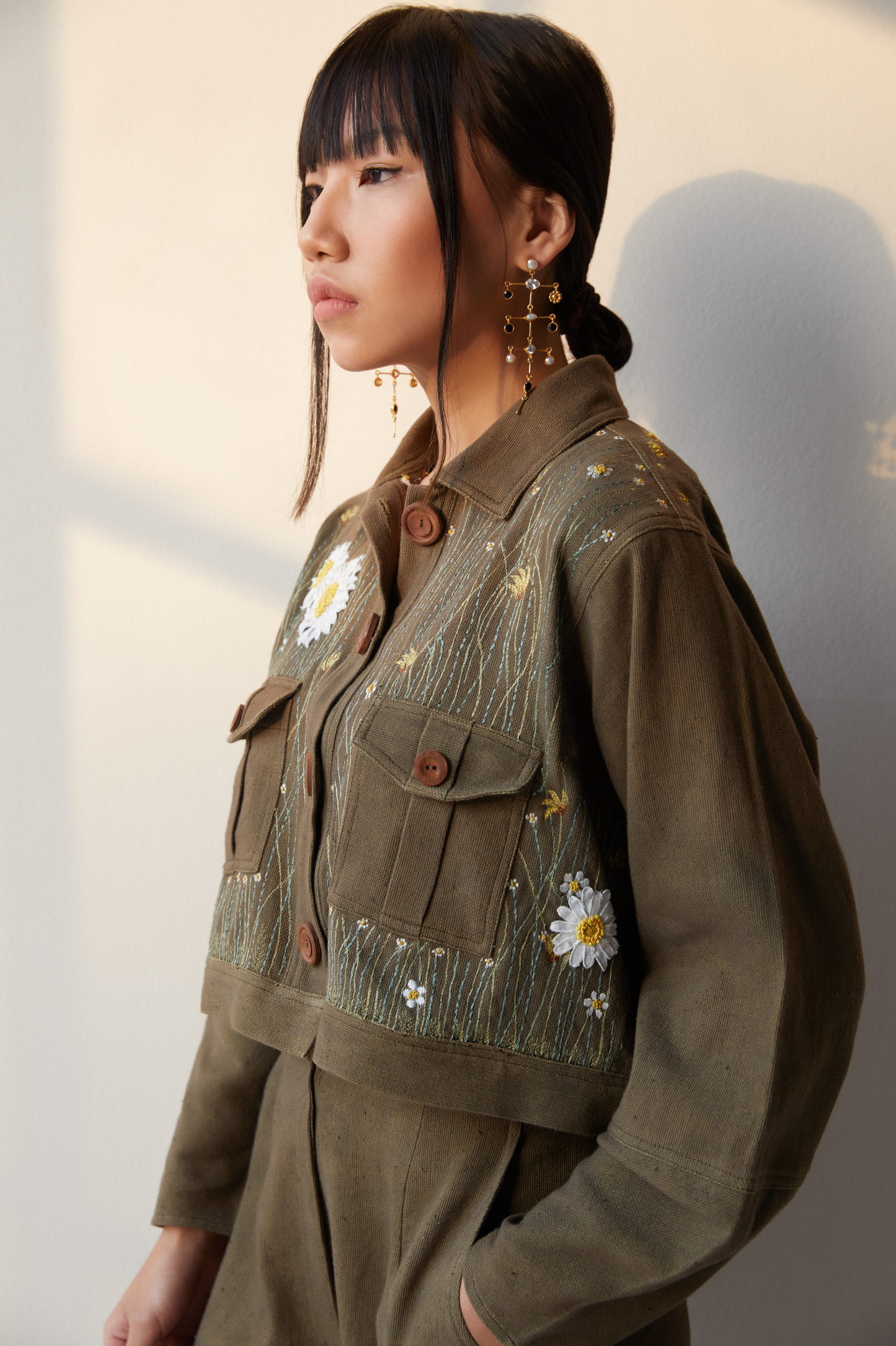 Wilderness handwoven organic cotton crop jacket